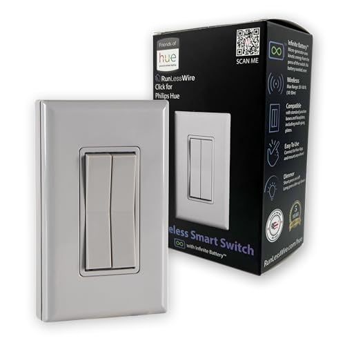 RunLessWire Click for Philips Hue Self Powered (NO BATTERIES