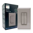 thumbnail image 1 of RunLessWire Click for Philips Hue Wireless Battery-Free Smart Dimming Light Switch- Gray, 1 of 7