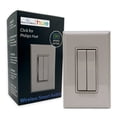 thumbnail image 1 of RunLessWire Click for Philips Hue Wireless Battery-Free Smart Dimming Light Switch- Gray, 1 of 8