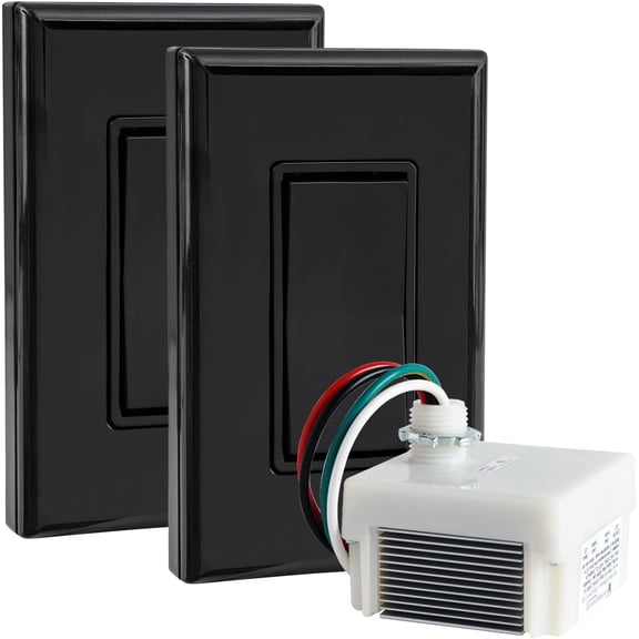 RunLessWire Dimming Self Powered (NO Batteries) Wireless Light Switch Kit - No Wiring, Battery, or WiFi Needed DIY Remote Control 3-Way Dimmer Kit: 1 Phase Dimmer, 2 Switches - Black