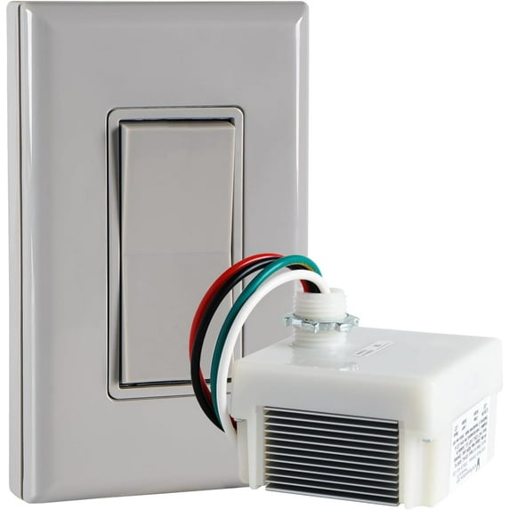 RunLessWire Dimming Self Powered (NO Batteries) Wireless Light Switch Kit - No Wiring, Battery, or WiFi Needed DIY Remote Control Basic Dimmer Kit: 1 Phase Dimmer, 1 Switch - Gray