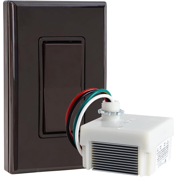 RunLessWire Dimming Self Powered (NO Batteries) Wireless Light Switch Kit - No Wiring, Battery, or WiFi Needed DIY Remote Control Basic Dimmer Kit: 1 Phase Dimmer, 1 Switch - Brown