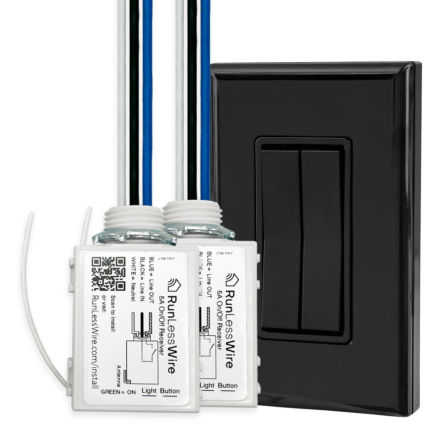 RunLessWire Fan & Light On/Off Wireless Battery-Free Remote Light