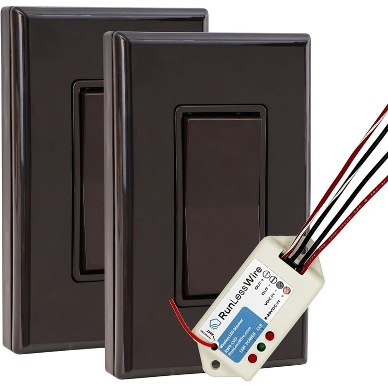 RunLessWire Low Voltage 8 30VDC Dimming Self Powered NO Batteries Wireless Light Switch No Wiring Battery or WiFi Needed Smooth Dimmer 3 Way