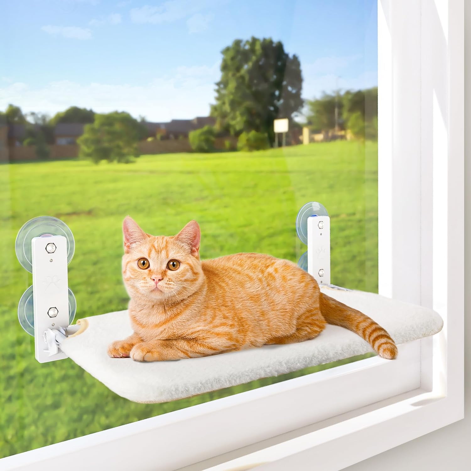 RunMin Grocery Store Cordless Cat Window Perch, Cat Hammock for Wall