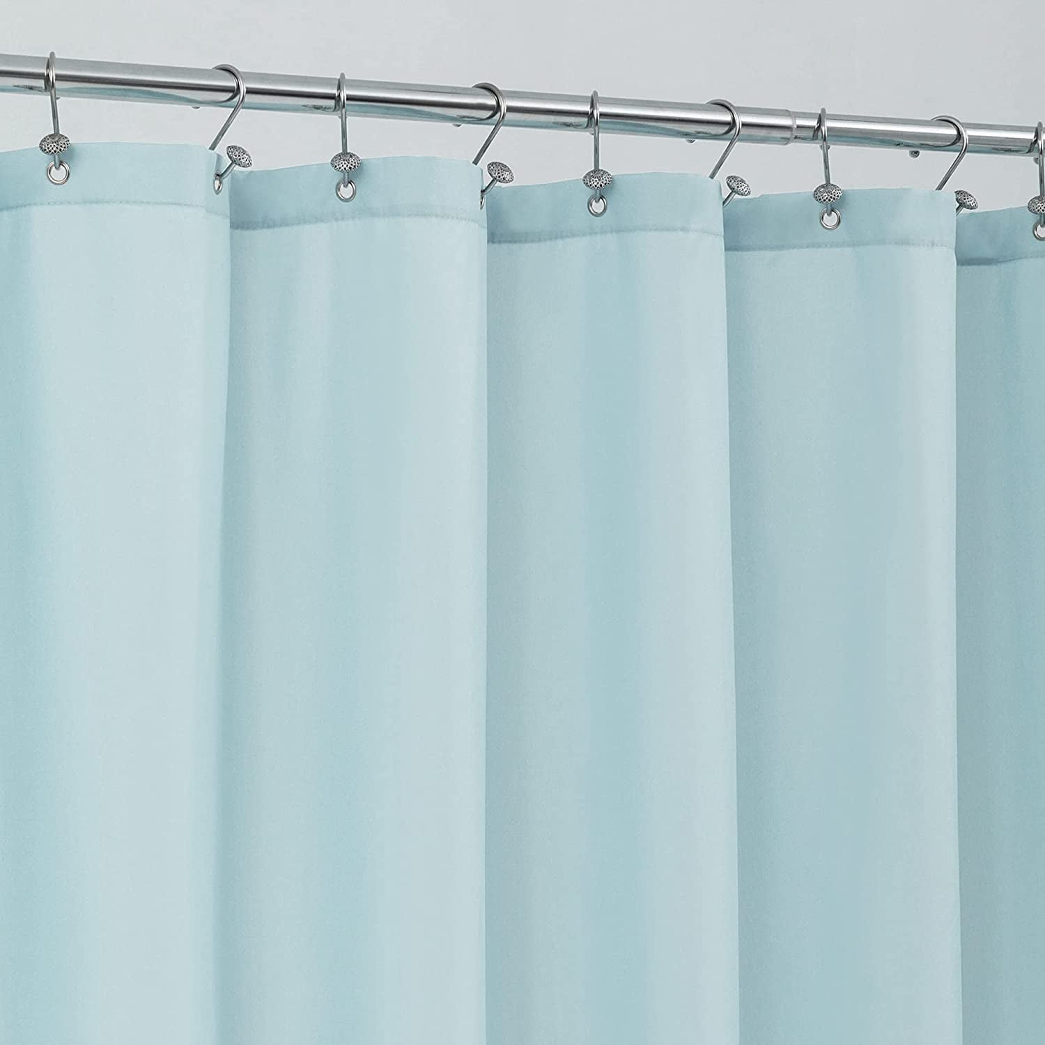 RunMin Grocery Store Long Fabric Shower Curtain Liner Waterproof - 72" x 78", Soft & Lightweight Long Shower Curtain with 3 Magnets, Machine Washable - 72x78, Blue