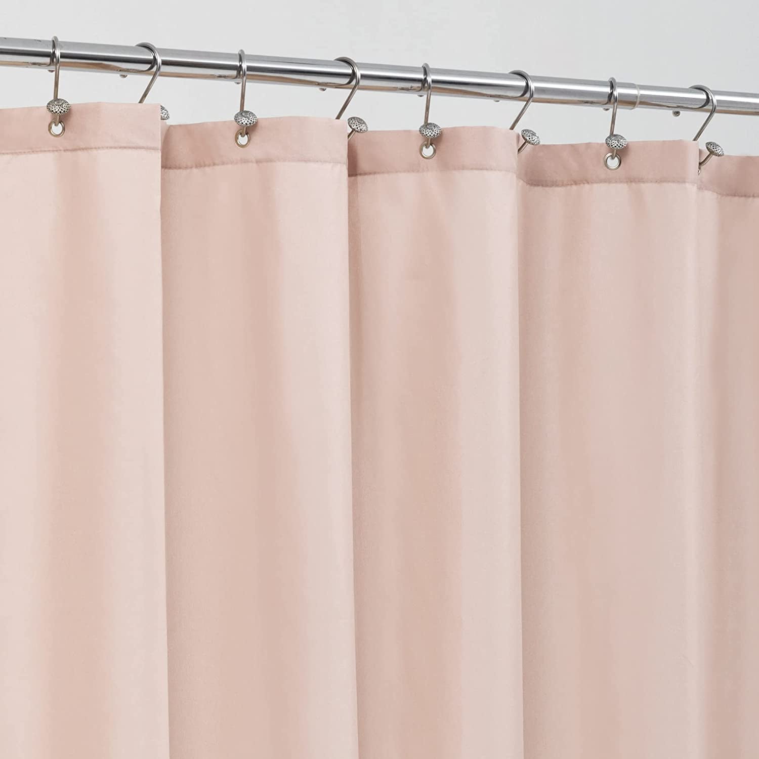 RunMin Grocery Store Pink Shower Curtain Liner Fabric with 3 Magnets - Waterproof Soft Hotel Quality Cloth Shower Curtain for Bathroom, Light-Weight & Machine Washable - Standard 72x72, Blush Pink