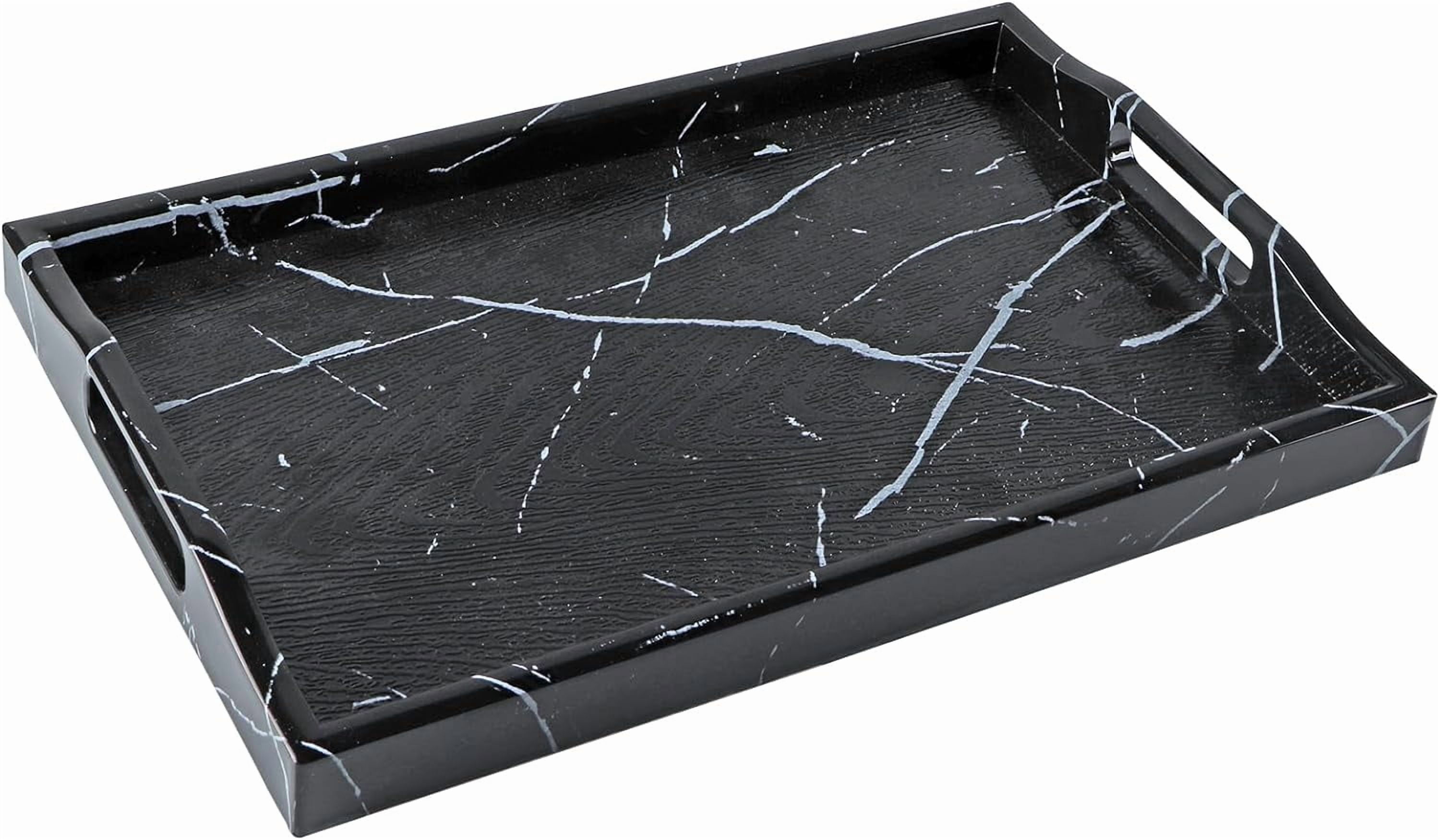 RunMin Grocery Store Plastic Serving Tray, Ottoman Tray with Cutout ...