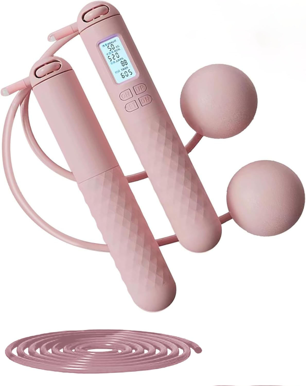 Runaivete Skipping Rope with Counter, 2026 New Cordless Jump Rope,  Gravity Ball Skipping Tangle-Free Jumping Rope with Adjustable Digital Timer & Calorie for Lose Weight - Shape a Perfect Body