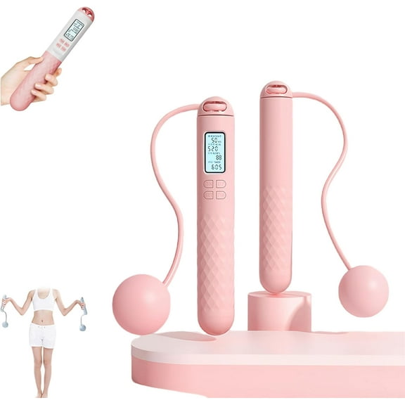 Runaivete Skipping Rope with Counter, Cordless Jump Rope, Smart Weighted Jump Ropes, LCD Counter & Timer, Calorie Tracking, Ergonomic Foam Handles, Tangle-Free, Portable for Gym