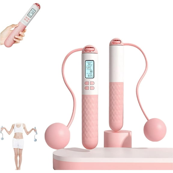 Runaivete Skipping Rope with Counter, Cordless Jump Rope, Smart Weighted Jump Ropes, LCD Counter & Timer, Calorie Tracking, Ergonomic Foam Handles, Tangle-Free, Portable for Gym