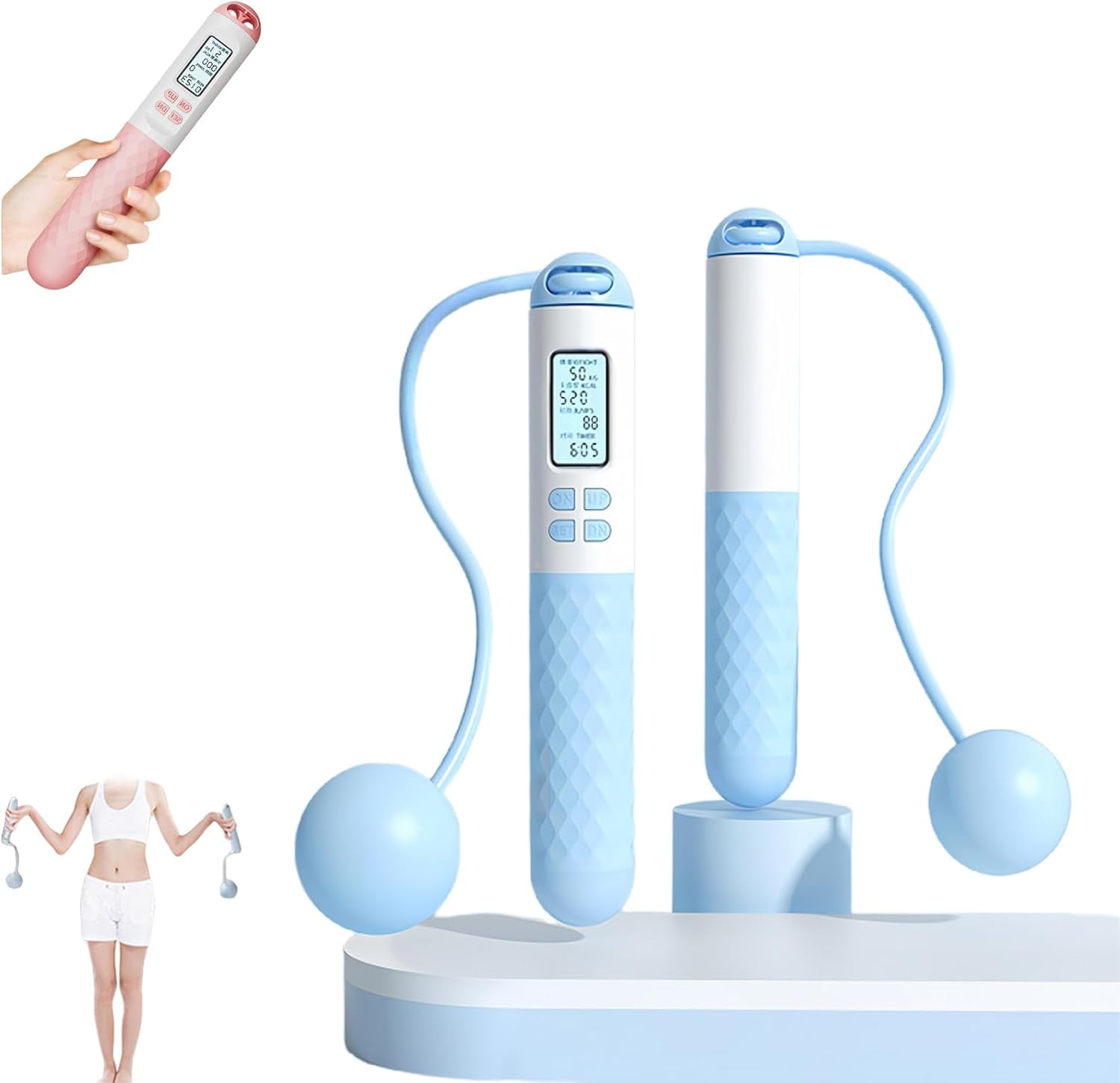 Runaivete Skipping Rope with Counter, Cordless Jump Rope, Smart ...