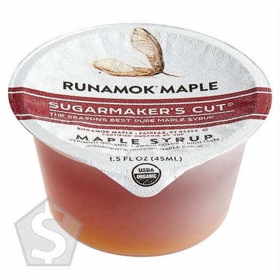 Runamok Sugarmaker's Cut Grade A Amber Pure Maple Syrup Single-Serve Cup 1.5 fl. oz. - 100/Case