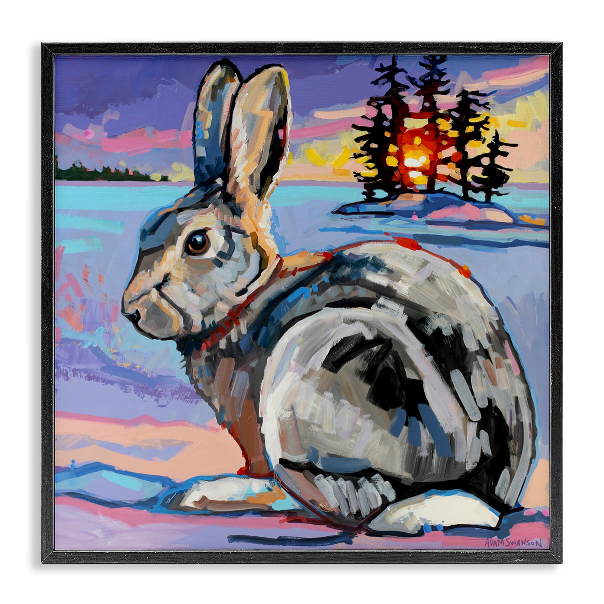 Runaway Goliath Rabbit Black Framed Giclee Art, design by Adam Swanson ...