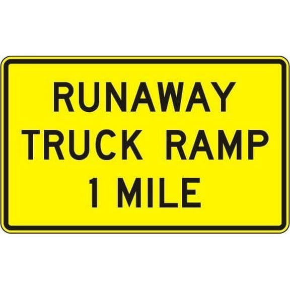 Runaway Truck Ramp Sign Traffic Warning Signs Metal Sign Tin Sign 8x12 Inch - Caution Safety Warning Security Signs Indoor & Outdoor Signs for Home, Office, Work