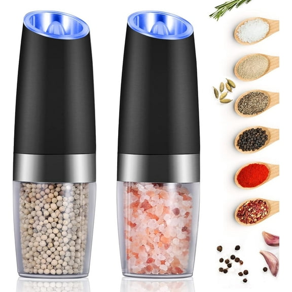 Runbaixing Gravity Electric Salt and Pepper Grinder Set Gifts for Women