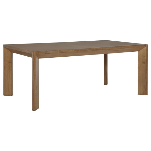 Rune Dining Table, Minimalist Rectangular Brown Hardwood 72 Inch