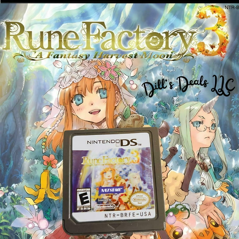 Rune Factory 3 Nintendo DS case with instructions- Authentic (no store game)