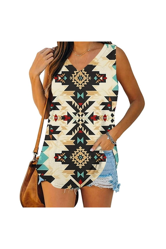 Active Tank Tops For Women Tunic Tank Tops For Women Women'S Summer Sleeveless Regular Round Neck Printed Sleeveless Golf Vests