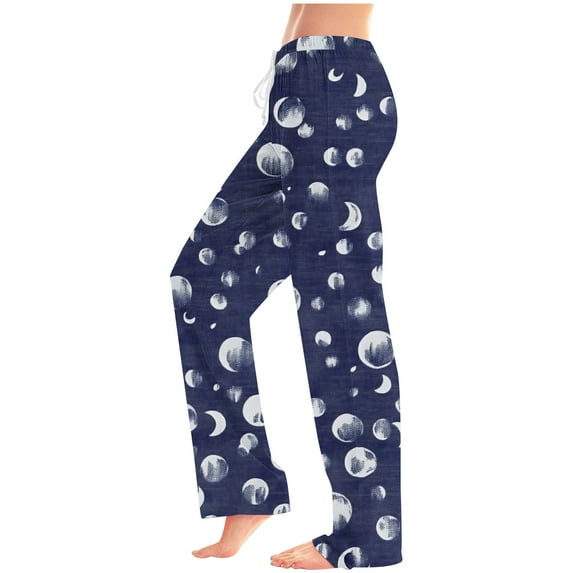 Runfenguu Baseball Pants Youth, Comfy Pants Women Women Non Positioning Printing Elastic Waist Draw Rope Pocket Full Length Pants