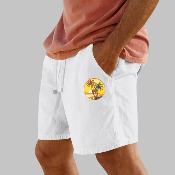 Runfenguu Biker Shorts, Men'S Workout Shorts Men Casual Fashion Print Shorts With Pockets Elastic Waist Beach Pants Short Pants Y2K Shorts