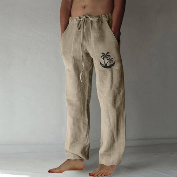 Runfenguu Cargo Pants For Men Hiking Pants Men Men Fashion Print Casual Elastic Waist With Pocket Trousers Sport Pants Mens Golf Pants