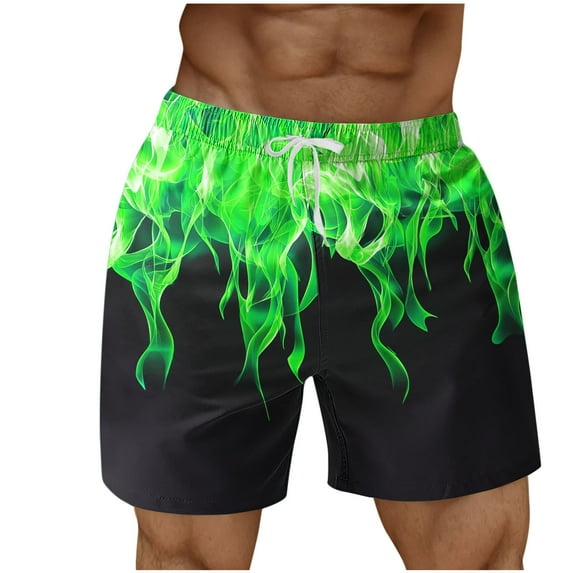 Runfenguu Cycling Shorts, Plus Size Biker Shorts Men Casual Fashion Print Shorts With Pockets Elastic Waist Beach Pants Short Pants For Men