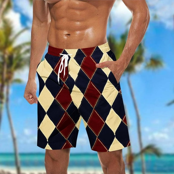 Runfenguu Dance Shorts, Bike Shorts Men Casual Fashion Print Shorts With Pockets Elastic Waist Beach Pants Men Workout Shorts