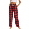 thumbnail image 1 of Runfenguu Hiking Pants Women, Lightweight Pants Women Women Ladies' Checkered Printed Drawstring Side Pockets Sports And Casual Pants, 1 of 7
