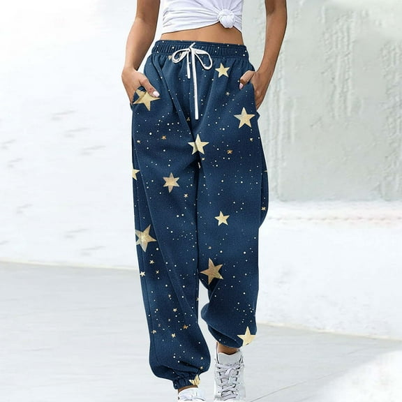 Runfenguu Hiking Pants Women, Lightweight Sweatpants Women Women'S Casual Trousers Printing Drawstring Pants Waist Long Pants Sweatpants With Pocket
