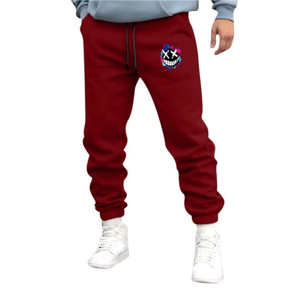 Runfenguu Men'S Pants Mens Work Pants Men'S Sports Pants Tapered Running Exercise Pants Drawstring Running Pants Printed Pants Mens Hiking Pants