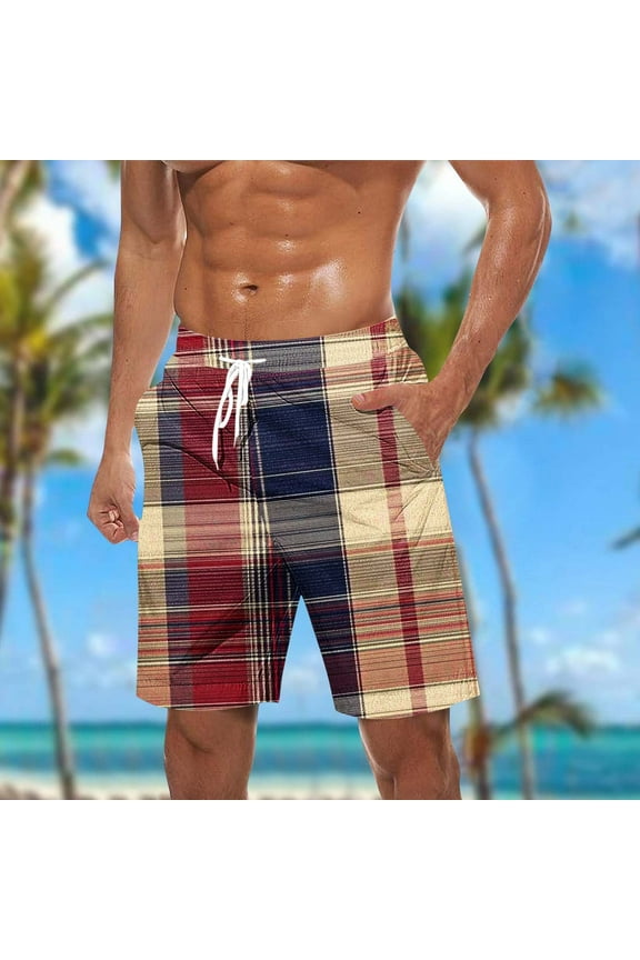 Men Shorts Athletic, Shorts With Spandex Underneath Men Casual Fashion Print Shorts With Pockets Elastic Waist Beach Pants Muay Thai Shorts Men