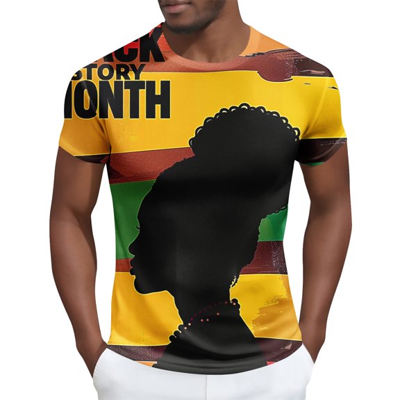 Runfenguu Men's Gradient Color Tee Casual Short Sleeve Round Neck Summer Shirt 2025 Fashion Muscle Streetwear Top