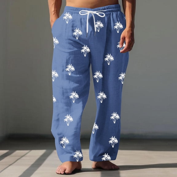 Runfenguu Mens Dress Pants Mens Cargo Pants Men'S Elastic Waist Blended Breathable Comfortable Soft Beach Casual Trousers Full Length Pants Boho Pants