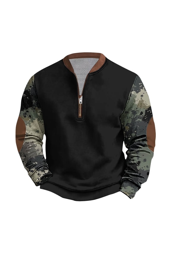 Mens Graphic T Shirts Rapper Graphic Tees Men'S Solid Color Top Half Zipper Long Sleeved Top Long Sleeved Round Neck Top/Shirt White T Shirt