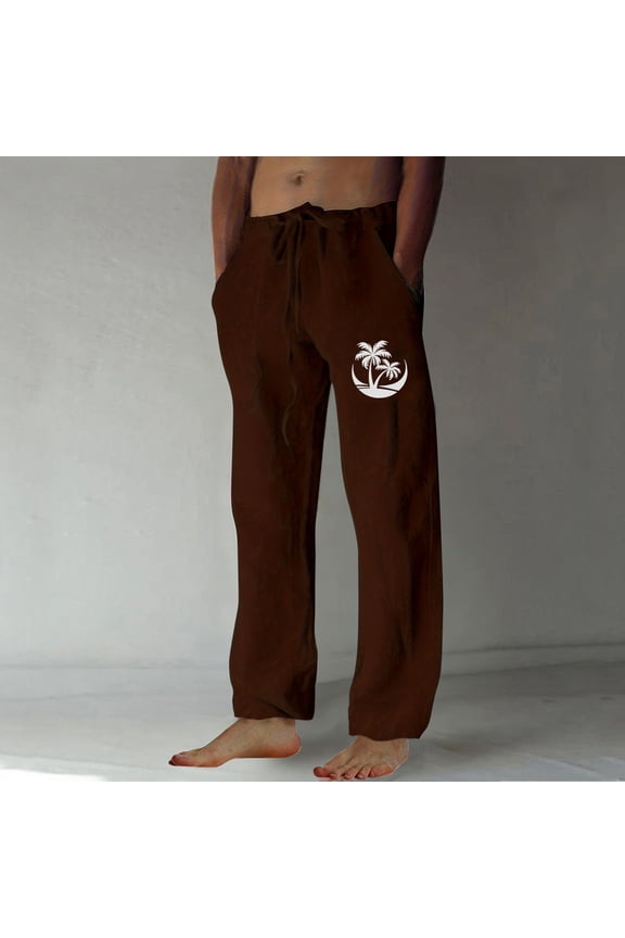 Mens Pants Mens Work Pants Men Fashion Print Casual Elastic Waist With Pocket Trousers Sport Pants Golf Pants