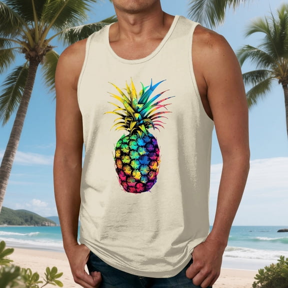 Runfenguu Motorcycle Vests For Men Travel Vests Men'S Summer Fashion Casual Sleeveless Printed Round Neck Racerback Tank Tops