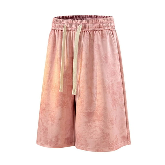 Runfenguu Overall Shorts, Plus Size Short Sets Men Casual Fashion Print Shorts With Pockets Elastic Waist Beach Pants Cute Shorts