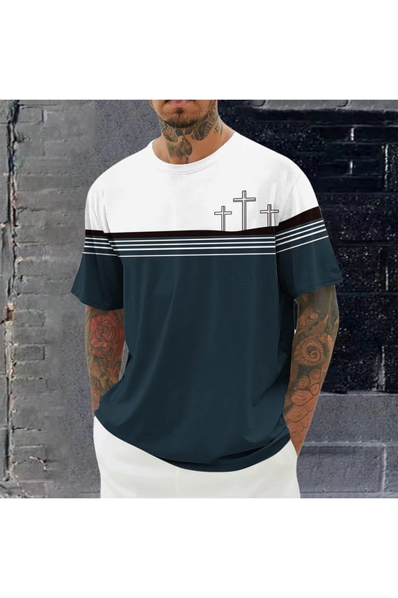 Rapper Graphic Tees Topmen Print Round Neck Casual Fashion Short Sleeve Round-Neck Blouses Shirts