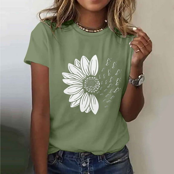 Runfenguu Rapper Graphic Tees Womens Tees Womens Fashion Casual Printed Round Neck Short Sleeved T-Shirt Short Sleeved Round Neck Top For Women