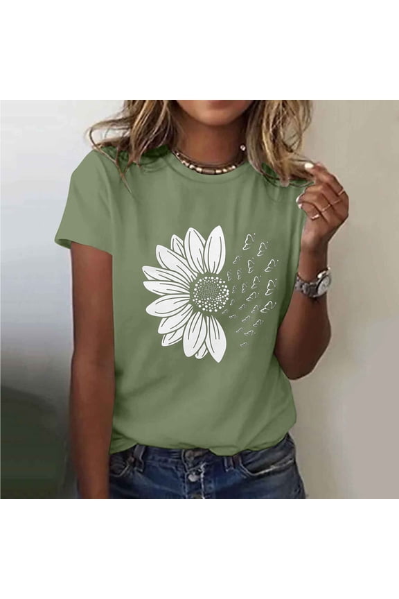 Rapper Graphic Tees Womens Tees Womens Fashion Casual Printed Round Neck Short Sleeved T-Shirt Short Sleeved Round Neck Top For Women