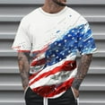 thumbnail image 1 of Runfenguu Shirts for Men Comfy Casual America Flag Printed Short Sleeve T Shirts Summer Basic Tee, 1 of 5