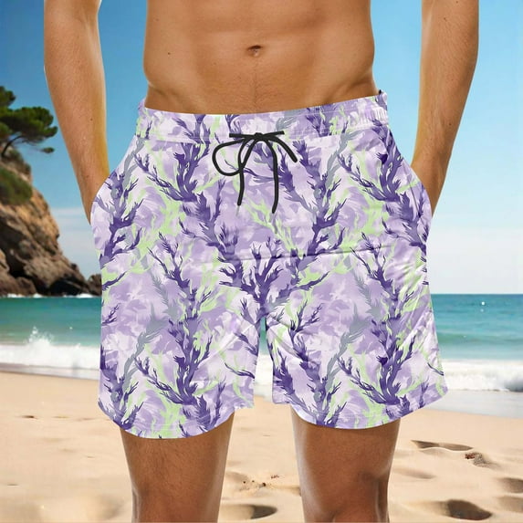 Runfenguu Shorts For Men Casual, Golf Shorts Men Casual Print Pocket Elastic Waist Straight Half Beach Shorts Pants Sport Pants Hiking Shorts