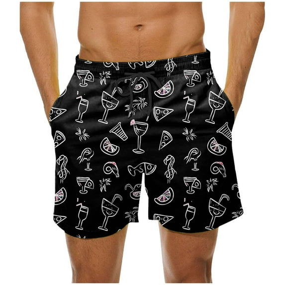 Runfenguu Shorts Set, Mens Short Shorts Men'S Special Print Drawstring Waistband Beach Casual Pocket Trouser Shorts Pants Cycling Shorts