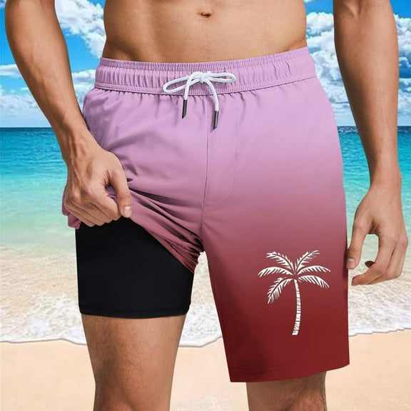 Runfenguu Shorts With Spandex Underneath, Short Shorts For Men Men Casual Fashion Print Shorts With Pockets Elastic Waist Beach Pants Shorts Men