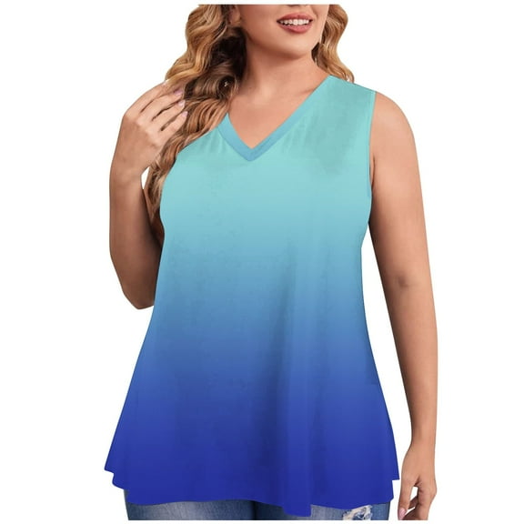 Runfenguu Spandex Tank Tops For Women Suit Vests Fashion Women'S Summer Casual Printed Loose Round-Neck Camisoles Tank Tops Women'S Plus Size Tank Tops