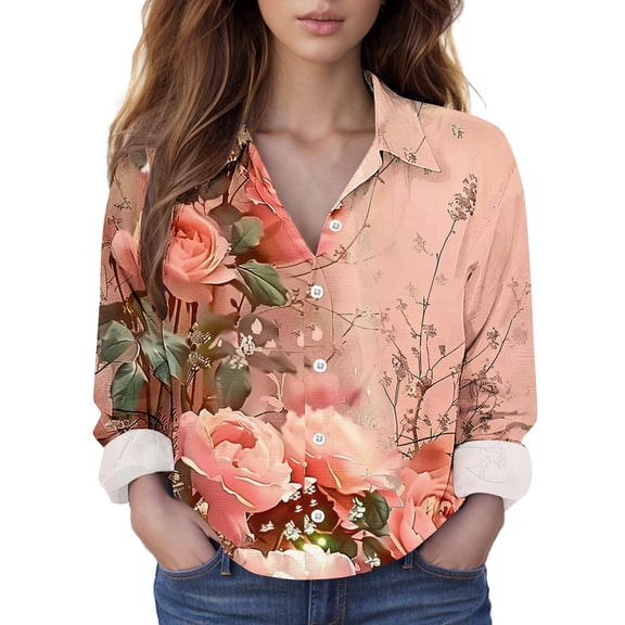 Runfenguu Spring Top For Women Womens T Shirts Loose Fits Blouse Business Casual Work Shirts For Women Loose Long Sleeve Shirts