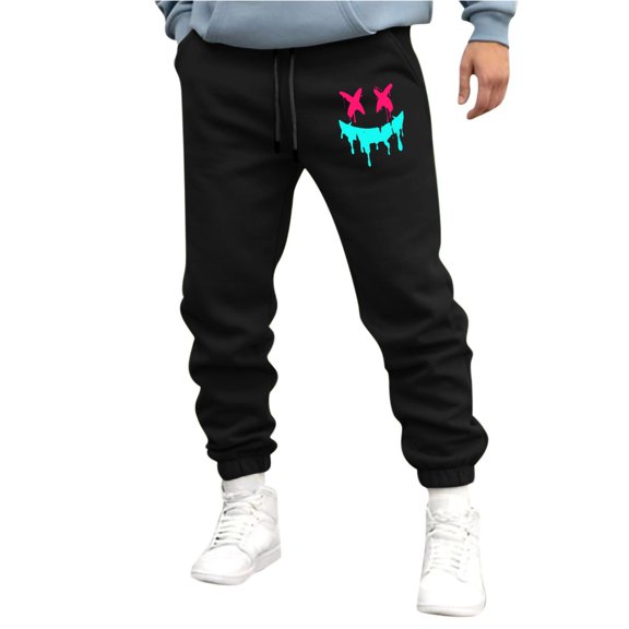 Runfenguu Sweatpants For Men Dress Pants For Men Men'S Sports Pants Tapered Running Exercise Pants Drawstring Running Pants Printed Pants Baggy Sweatpants Men