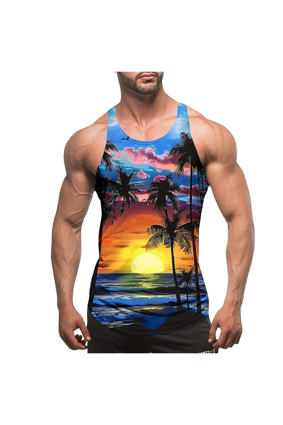 Vests For Men Toddler Tank Tops Boys Men'S Sleeveless Printed With Slim Strap And Backless Regular Sport Round Neck Sleeveless Sweat Vests For Men