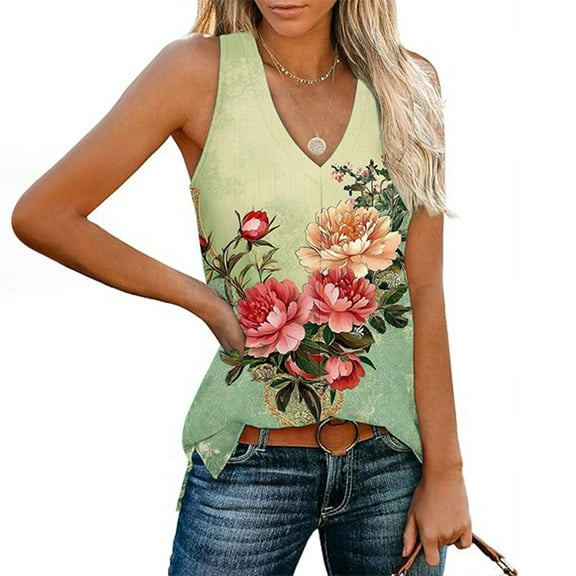 Runfenguu Vests For Women Basic Tank Tops For Women Ladies' Spring And Summer Casual Color Sleeve Round Neck Sleeve Round Neck Tops/Shirt Tank Tops Women